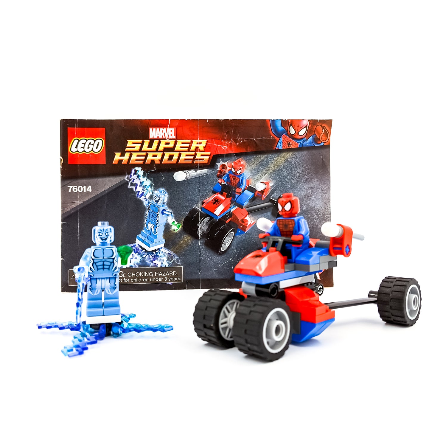 LEGO® 76014 ReGenerat Premium: Super Heroes - Mototriciclu-Paianjen contra Electro