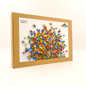 Cutie cu supliment creativ din piese Lego® vărsate